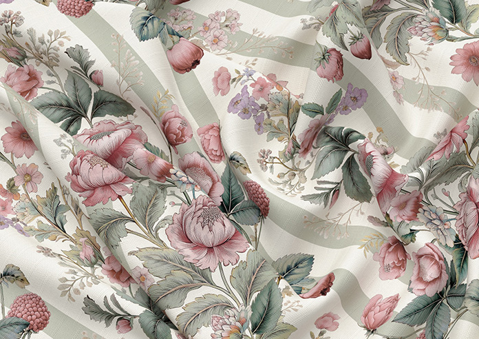 Adelaide, Winnies Bloom Buttermilk - Roman Blind - Image 4